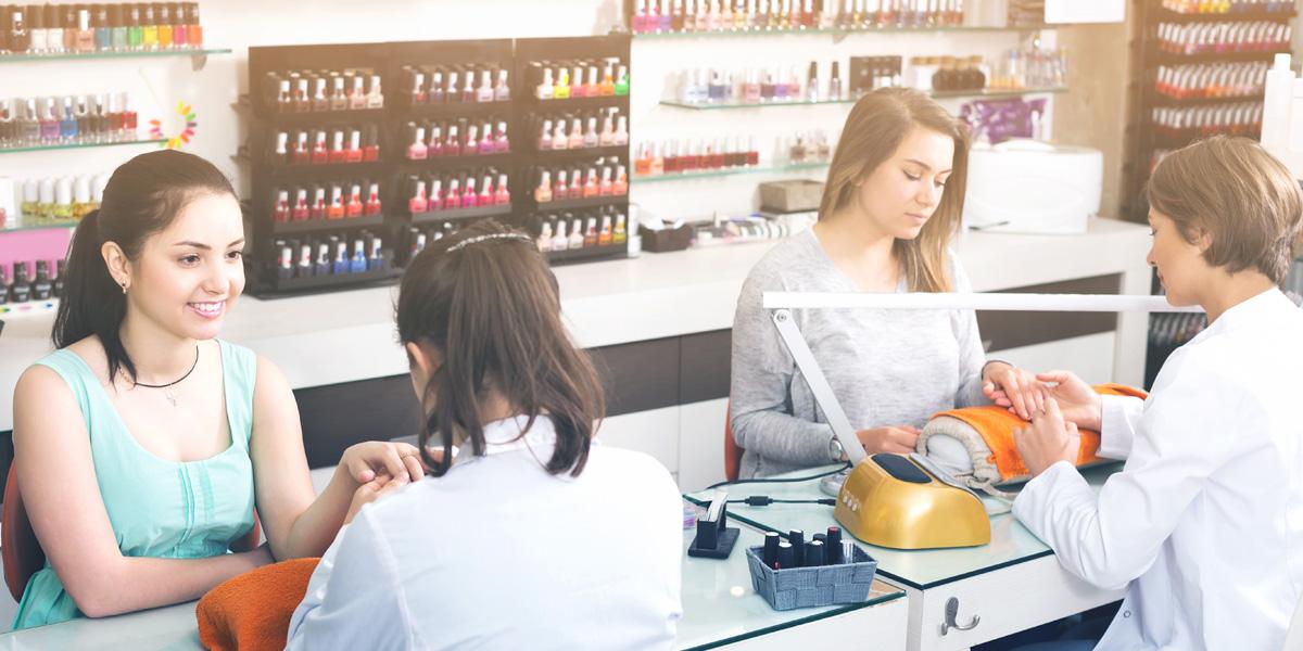 Nail techs provide manicures to clients.