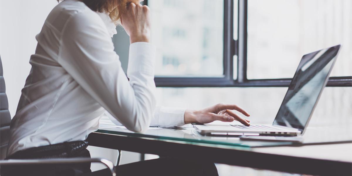 woman working on computer